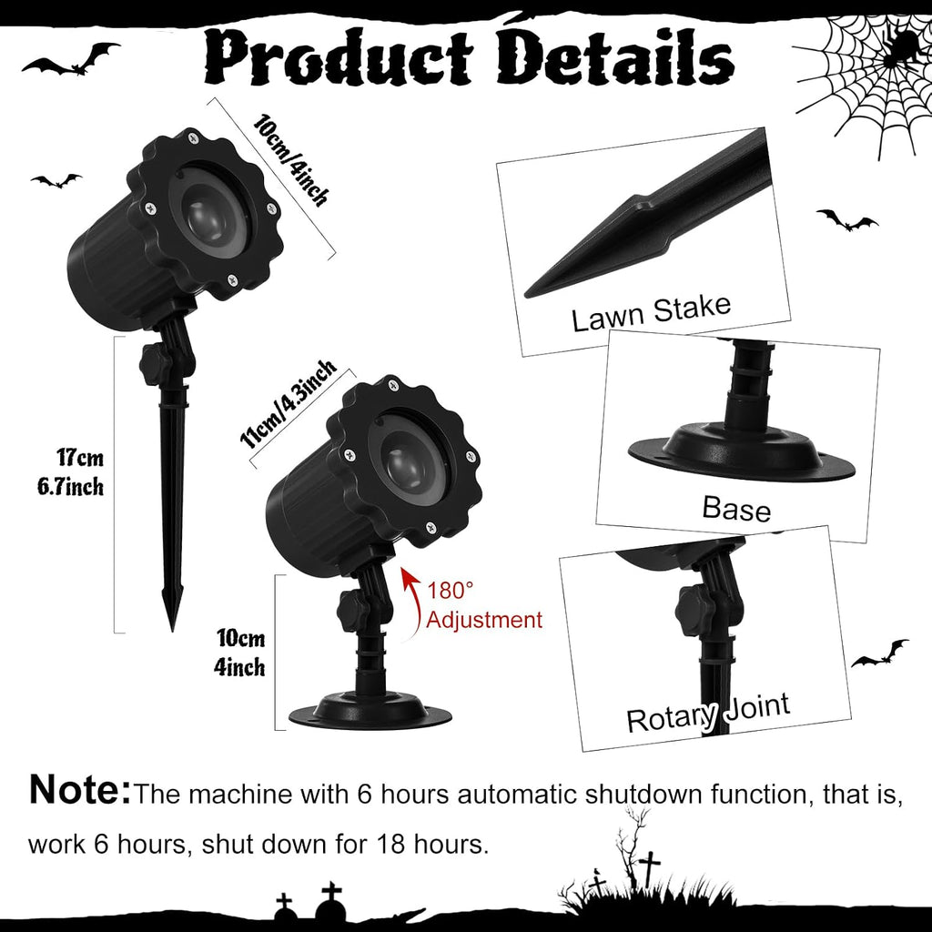 Halloween Projector Outdoor Light Decoration, Witch and Cauldron | Green Dynamic Halloween Projector, Spooky Decor