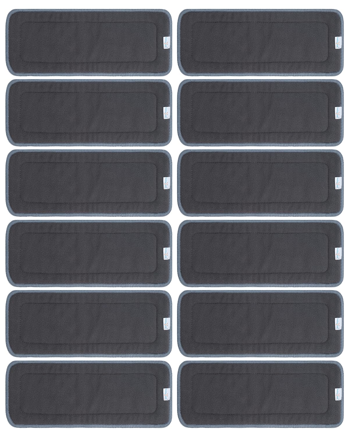 Baby 5-Layer Charcoal Rayon from Bamboo Reusable Liners for Cloth Diapers Nappies,Pack of 12 Inserts,12ZTN