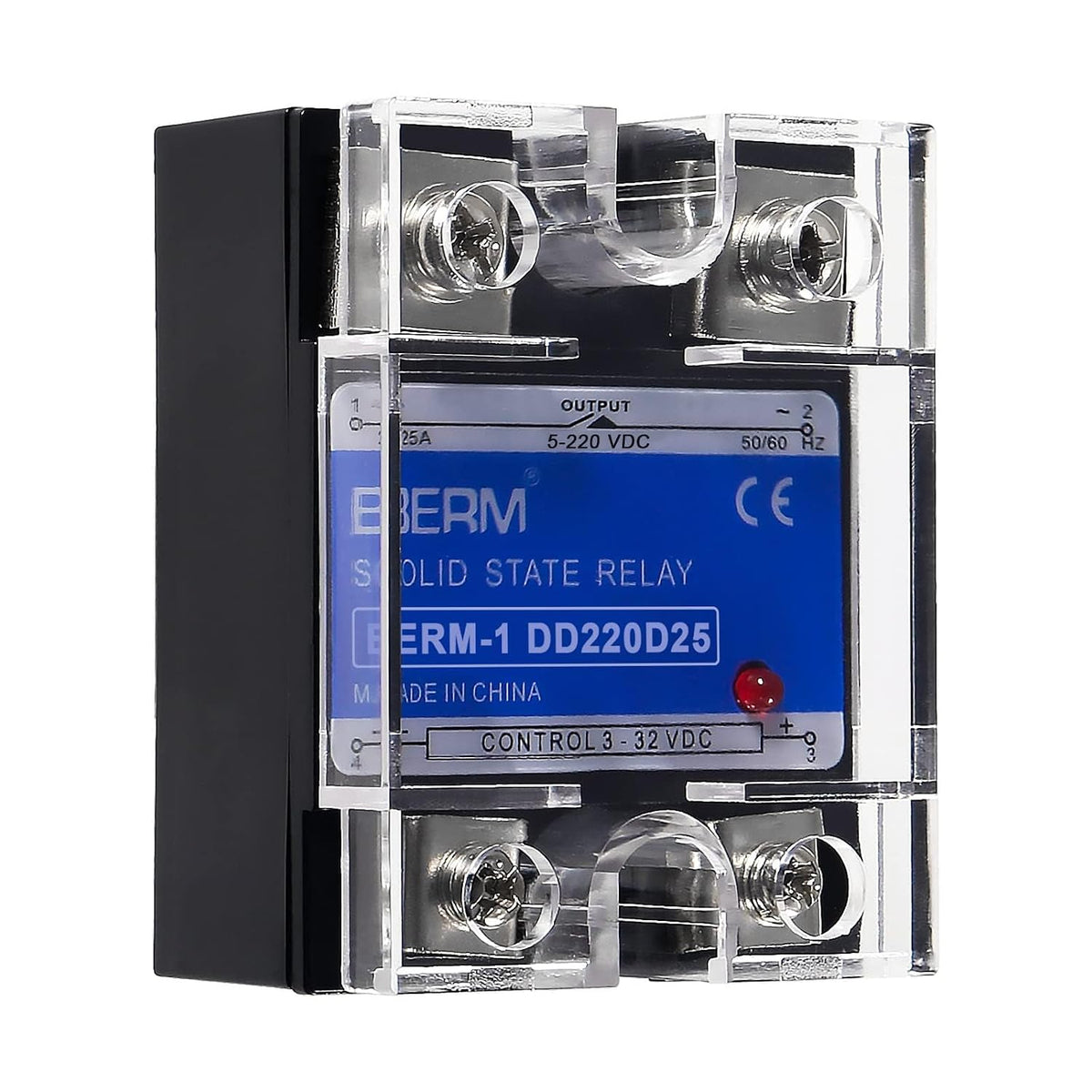 Solid State Relay SSR-25DD DC to DC Input 3-32VDC to Output 5-240VDC 25A Single Phase Plastic Cover