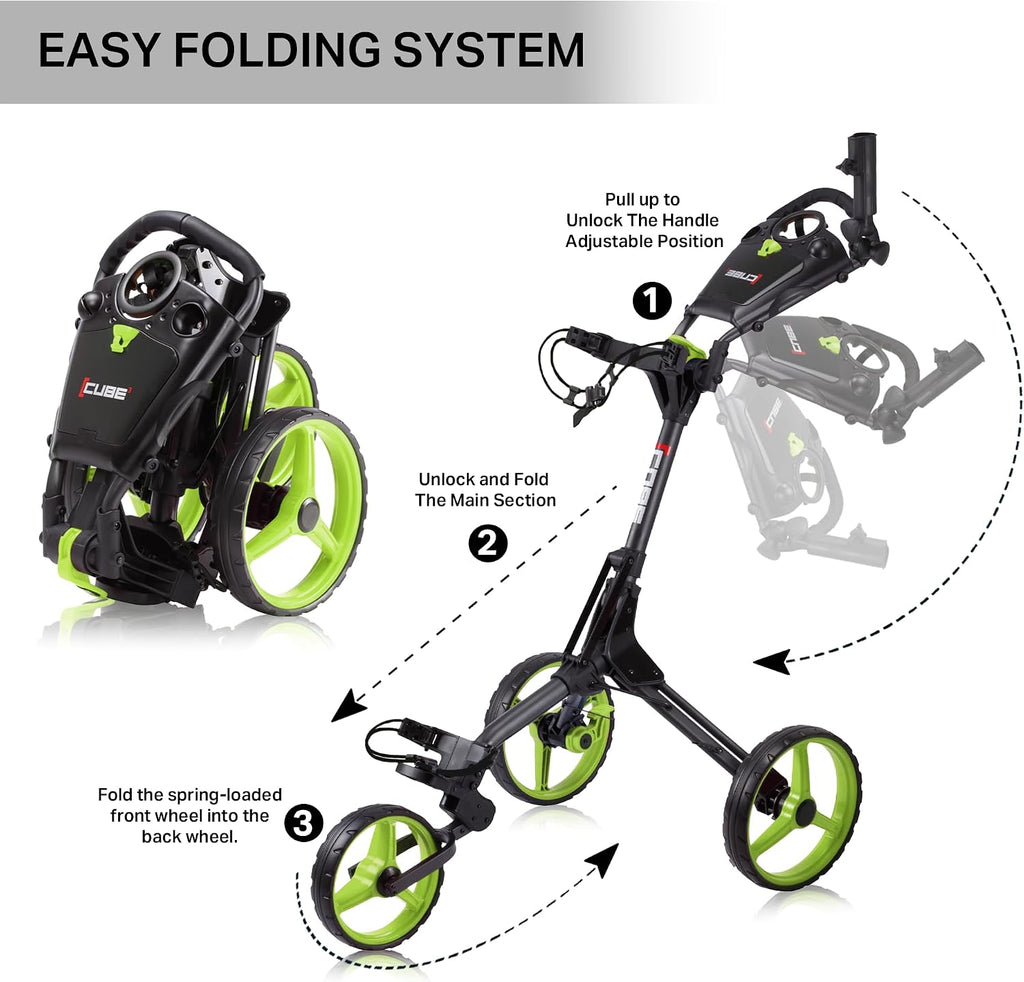 Cart - 3-Wheel Golf Push Cart