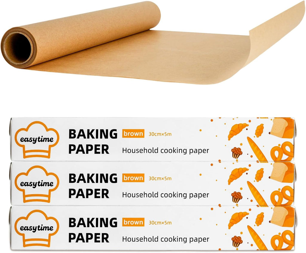 12in x 49ft Unbleached Parchment Paper Roll, High Temperature Resistant Parchment Paper for Baking, Non-Stick