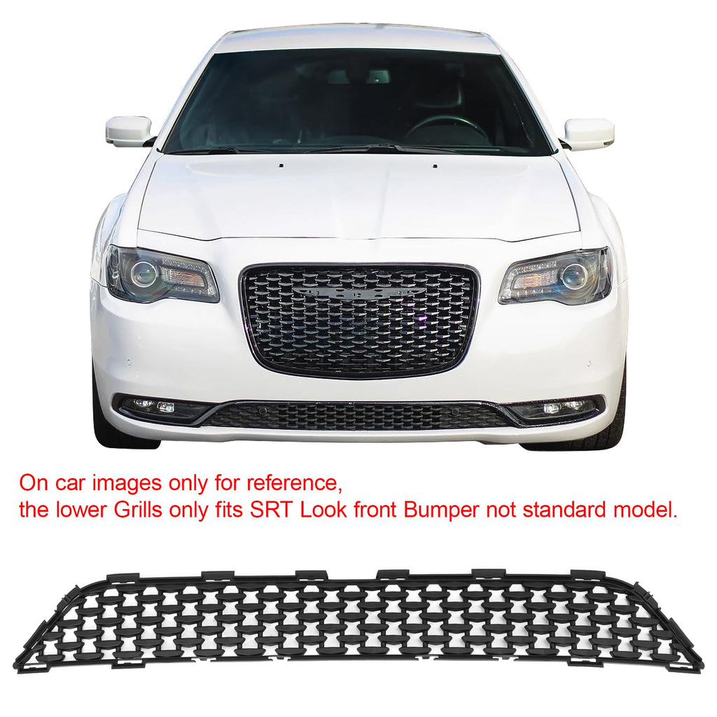 Fit 2015-2023 Chrysler 300 All Models Front Lower Grille Matte Black