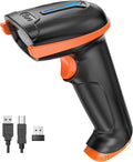 Barcode Scanner with Battery Indicator: 2D Wireless, D5100 Orange | USB Wired, 2.4G Wireless, 2200mAh Battery, 1D 2D