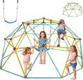 10FT Climbing Dome with Swing – Kids Jungle Gym for Ages 3-10, 1000LB Capacity Geometric Dome Climber, Anti-Rust