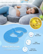 Pregnancy Pillow, Maternity Body Pillow, Wedge, Dual Grey Velvet