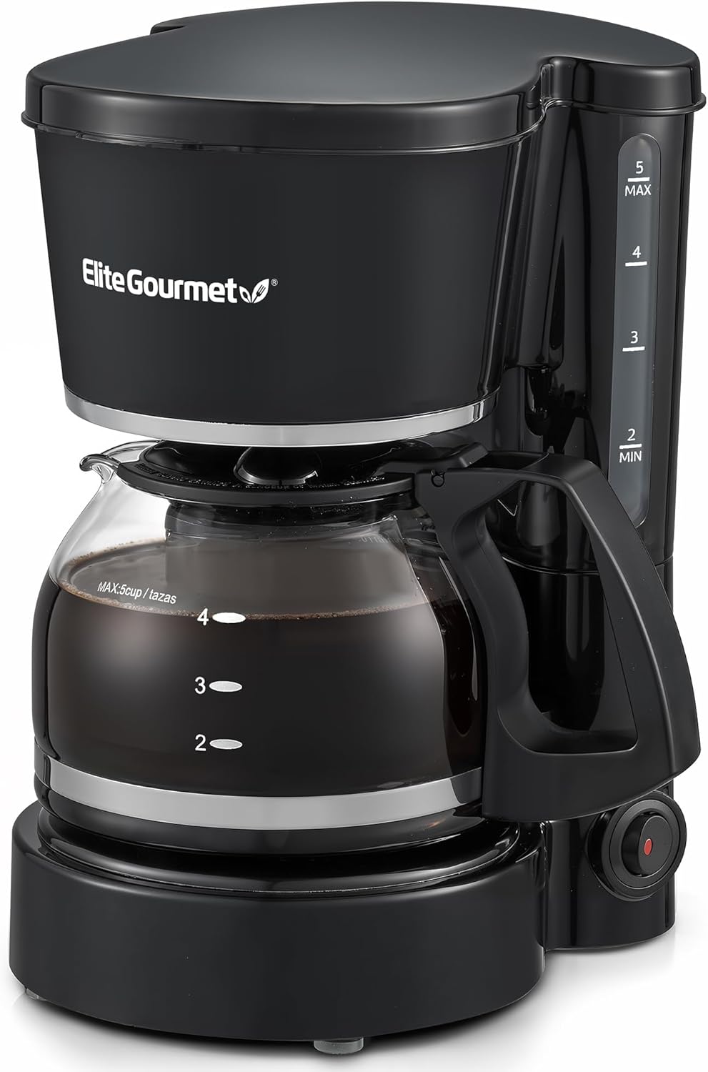 EHC-5055 Automatic 5-Cup Brew & Drip Coffee Maker with Pause N Serve Reusable Filter, On/Off Switch, Water Level
