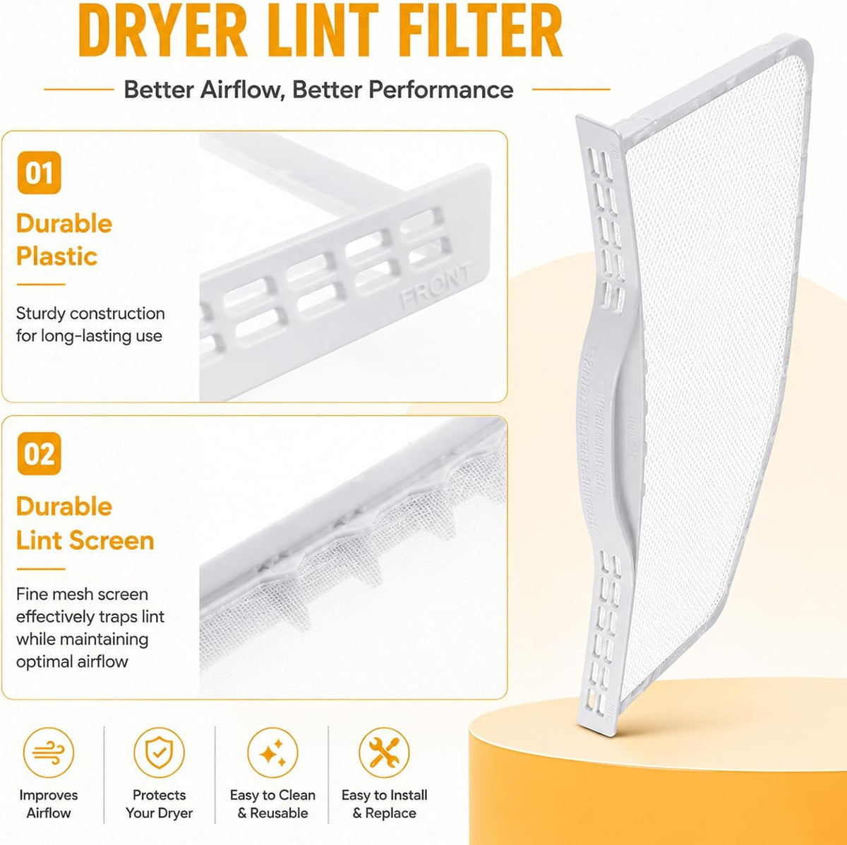 WP37001142 37001142 Dryer Lint Filter Compatible with Whirlpool Amana