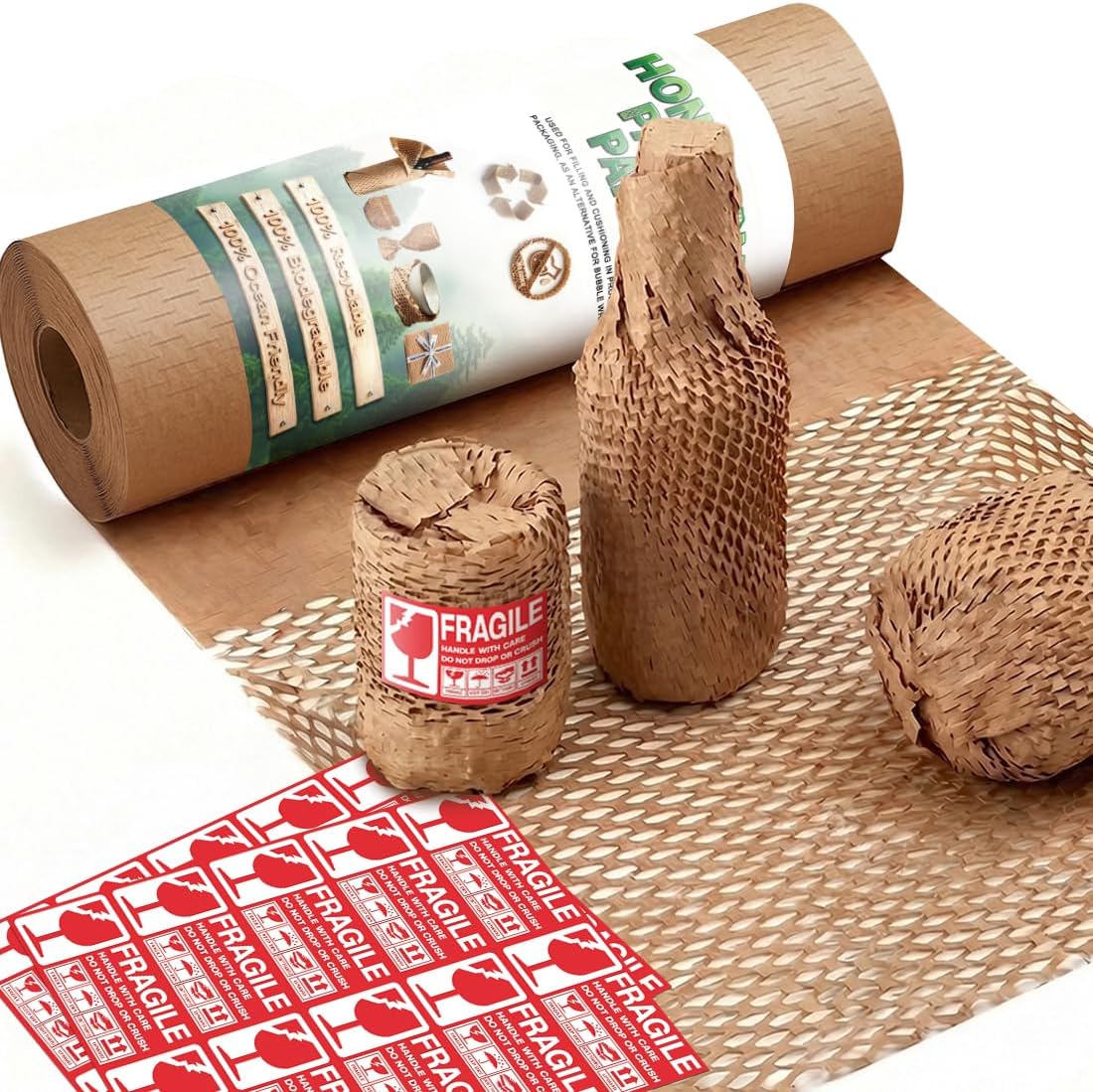 Honeycomb Packing Paper 12" W x 180' L Bubble Cushioning Wrap for Packing Moving Product Gift Wrapping Paper