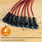 Gebildet 8pcs Blue LED Indicator Pilot Light AC/DC 12-24V Mounting Hole Size 8mm(Flame Retardant Plastic Shell)