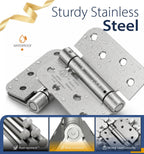 6-Pack 4 Inch Self Closing Door Hinges,5/8" Radius Corners,Brushed Nickel