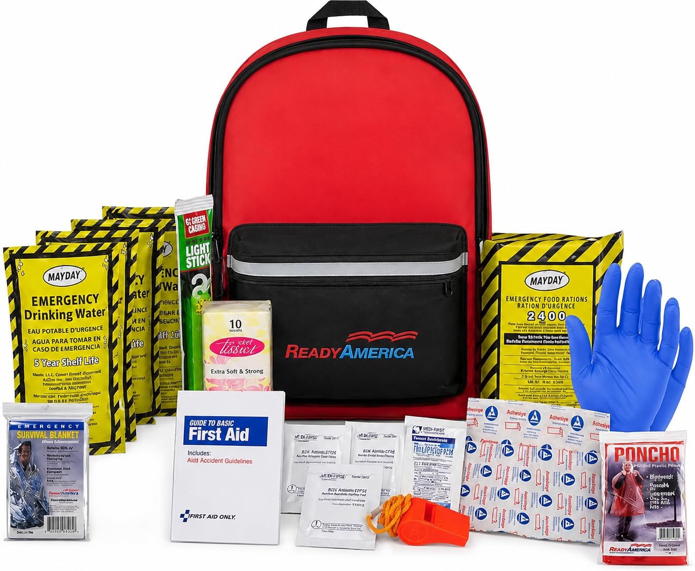70180 72 Hour Emergency Kit, 1-Person, 3-Day Backpack, Includes First Aid Kit, Survival Blanket, Emergency Food