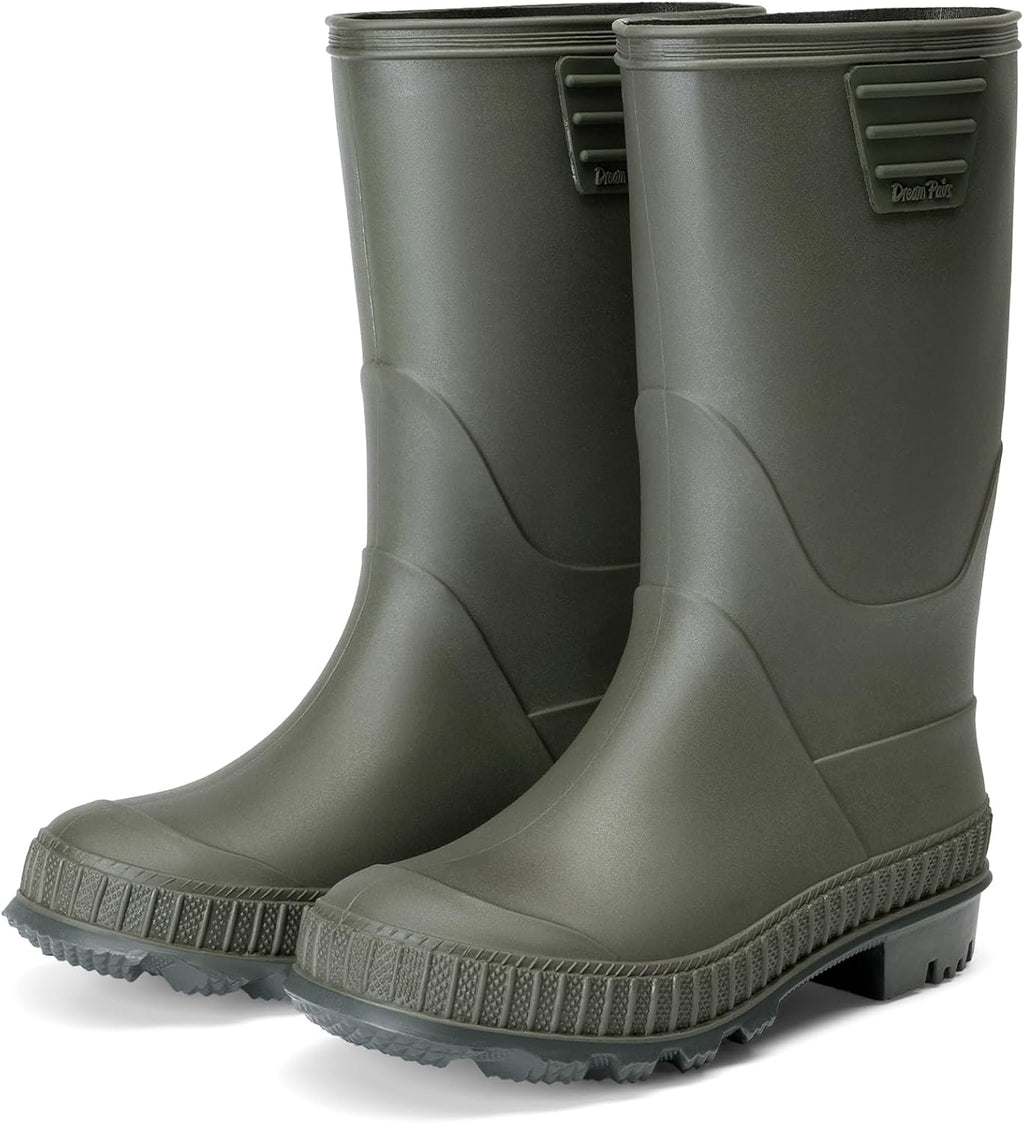 Kids Waterproof Outdoor Rain Boots | Lightweight,Non-Slip Outsole,Easy-On,Unisex Boys Girls,Outdoor Puddle Rainy Day