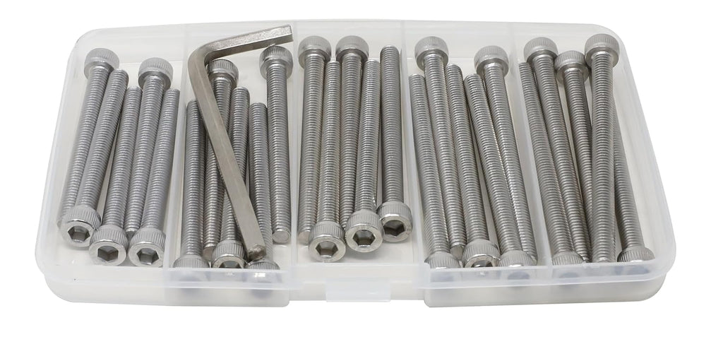 iexcell 25 Pcs M6 x 60/65/70/75/80mm Thread Pitch 1 mm Stainless Steel 304 Hex Socket Head Cap Screws Bolts Assortment Kit