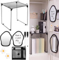 7 Pcs Black Locker Organizer Accessories Kit, Back to School Essentials Includes Cloud Mirror, Whiteboard, Dry Erase