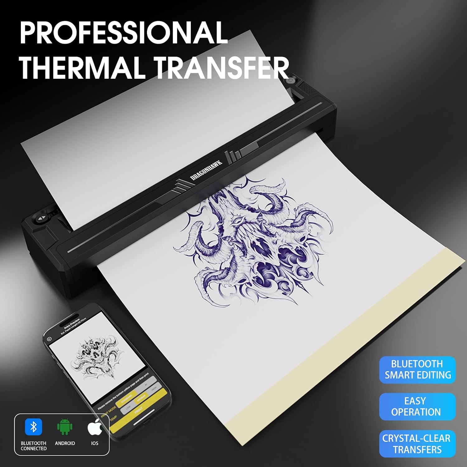 L3 Wireless Tattoo Machine Kit with A4 Thermal Stencil Printer
