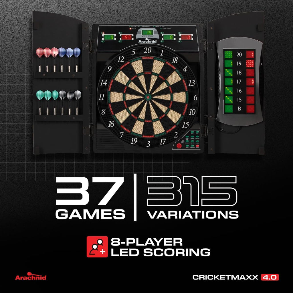 Cricket Maxx 4.0 Electronic Dartboard Set, Black
