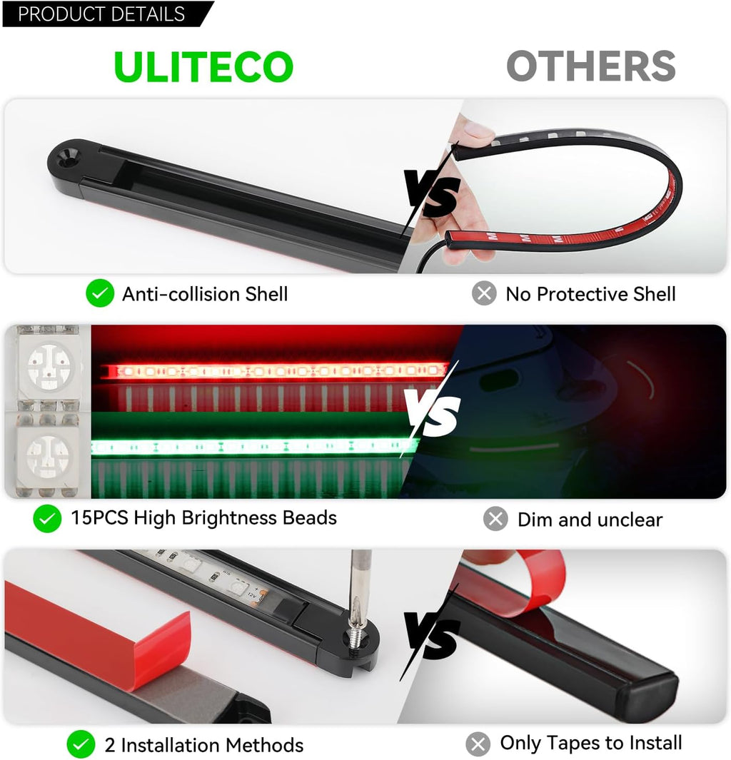 Boats Led Navigation Strip Lights, Red & Green, IP 67 Waterproof