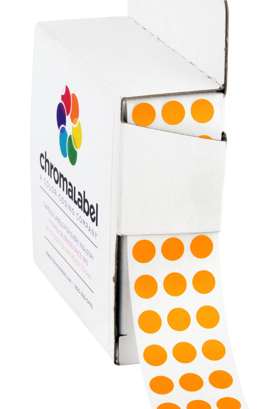 Orange Dot Stickers, 1/4 Inch, 1000/Box