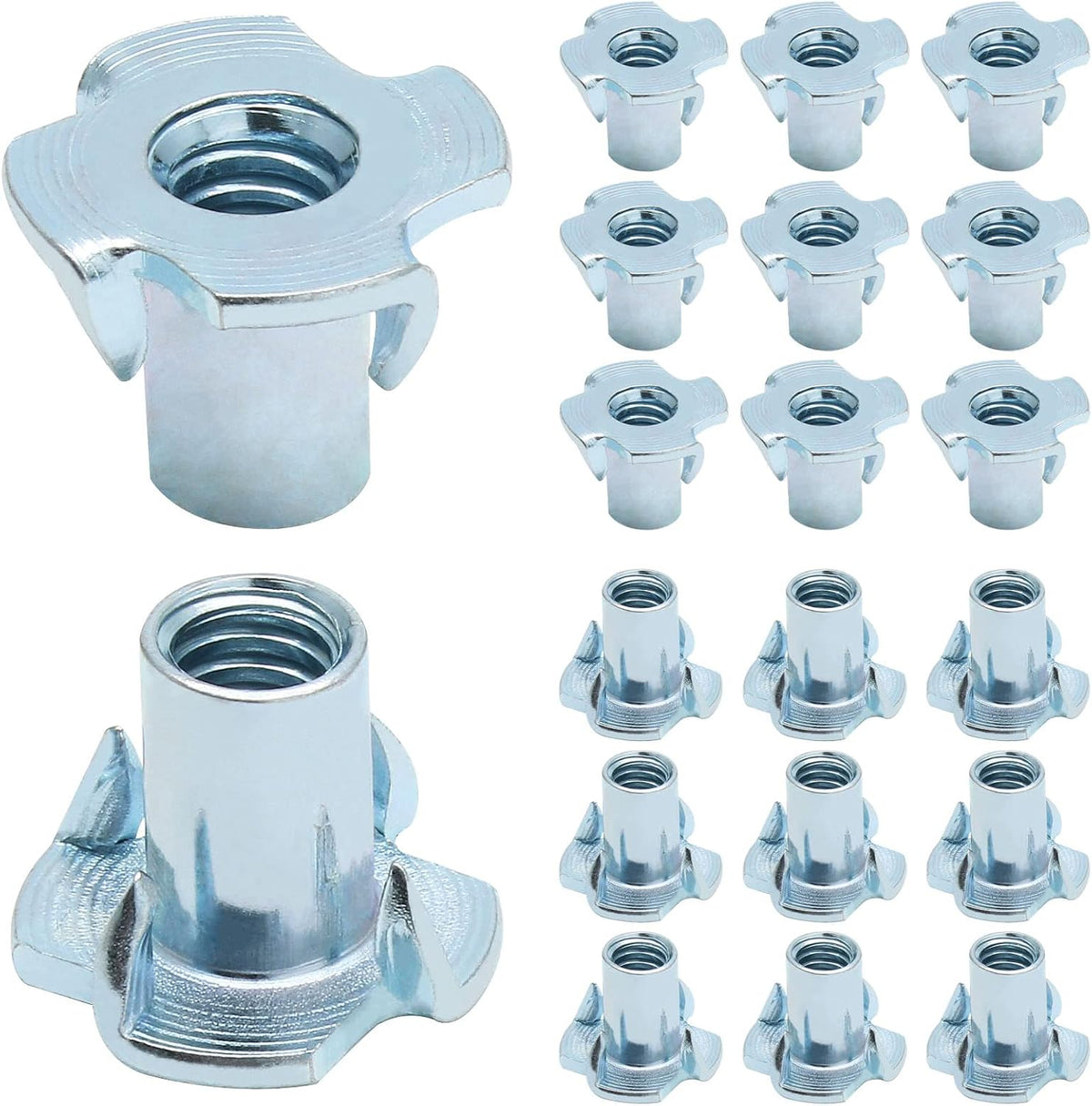 1/4"-20 T-Nuts, 1/4"-20 x 9/16", 50 Pack