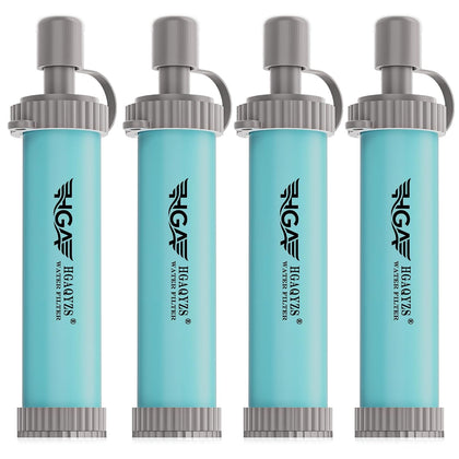4 Packs of Water Filter Straws, Portable Personal Water Filtration System, Ultrafiltration Water Purifier, Emergency