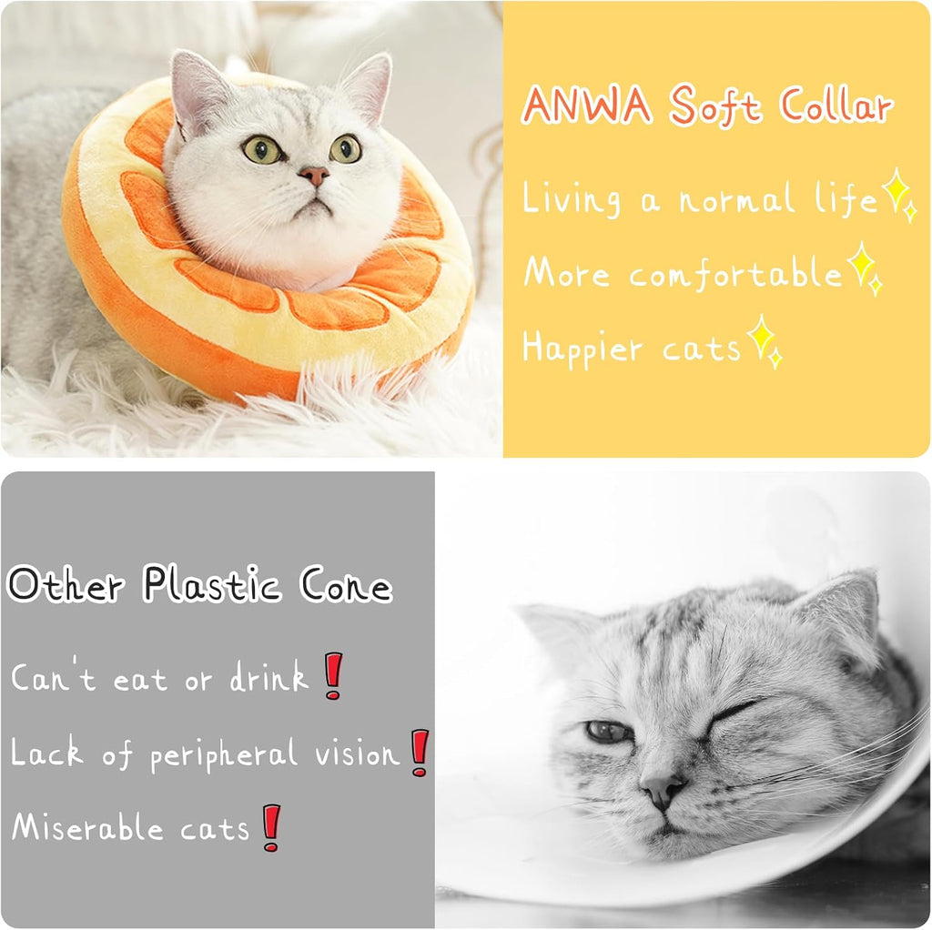 Adjustable Cat Cone Collar Soft, Cute Cat Donut Collar After Surgery
