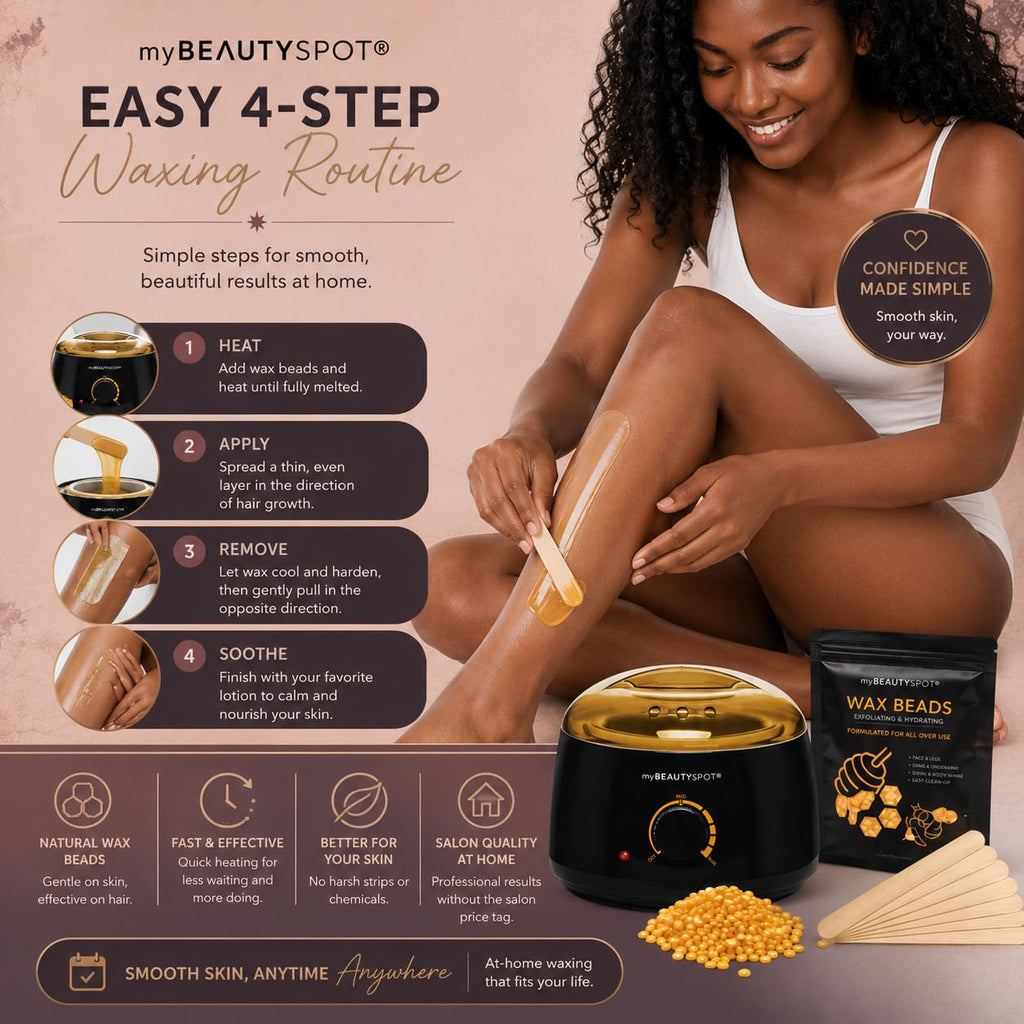 Wax Warmer for Hair Removal Kit – Wax Machine Kit for Women – At Home Hair Removal Wax Kit – Full Body Bikini