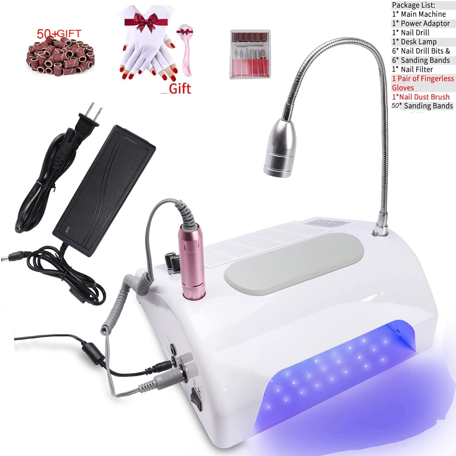 Nail Dust Collector Vacuum Multifunction Nail Art Machine,40W Nail Dust Collector for Acrylic,30000PRM Nail Drill
