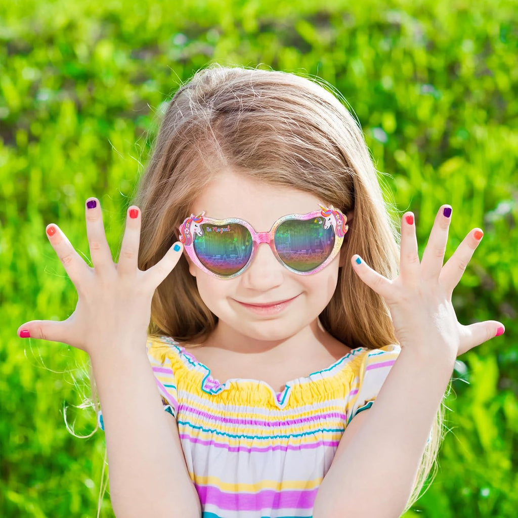 3 Pairs Kids Sunglasses Girls,UV Protection Sunglasses Toddler Eyewear for Party Favors Beach Glasses Age 3-12