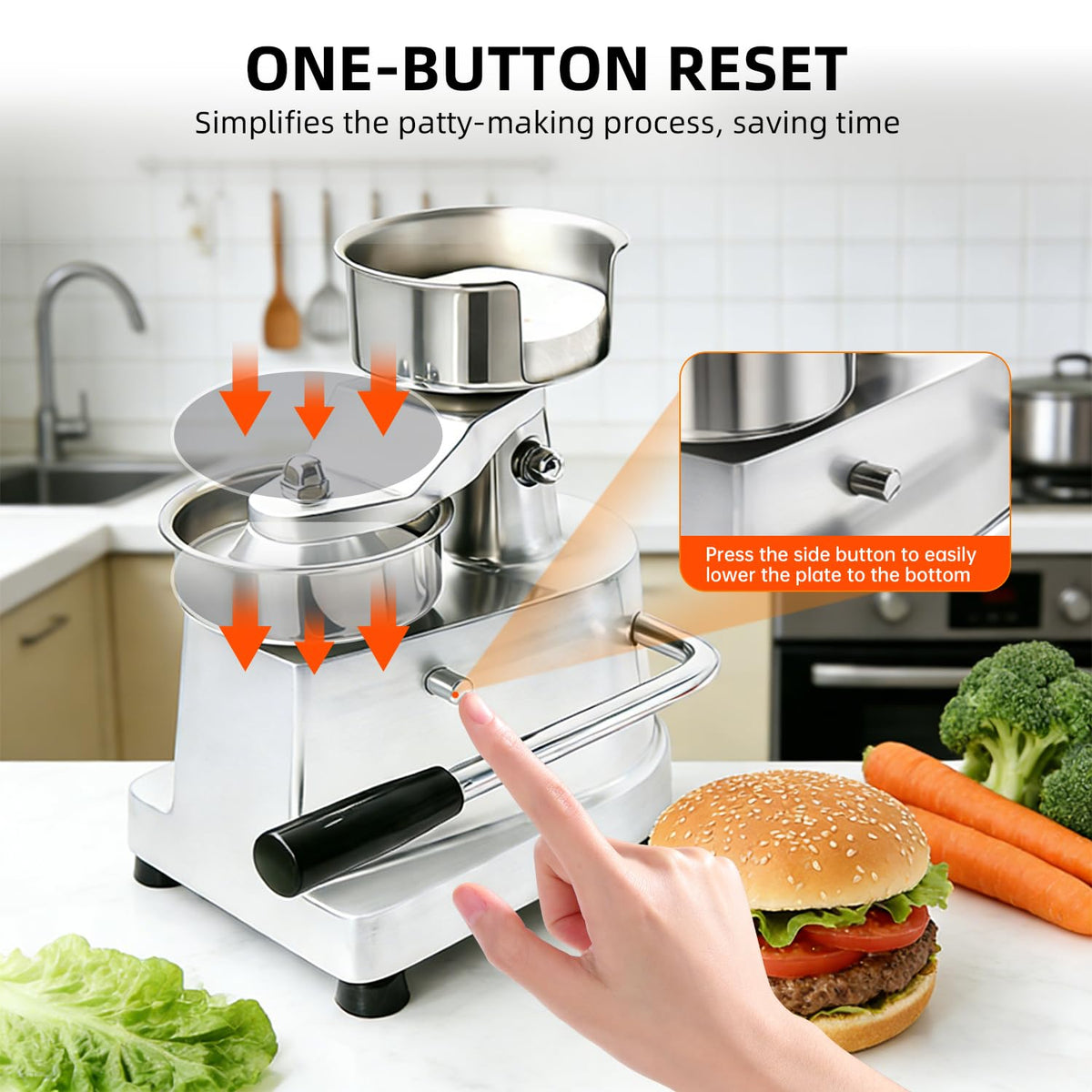 Commercial Hamburger Press Patty Maker, 4 inch Manual Burger Press