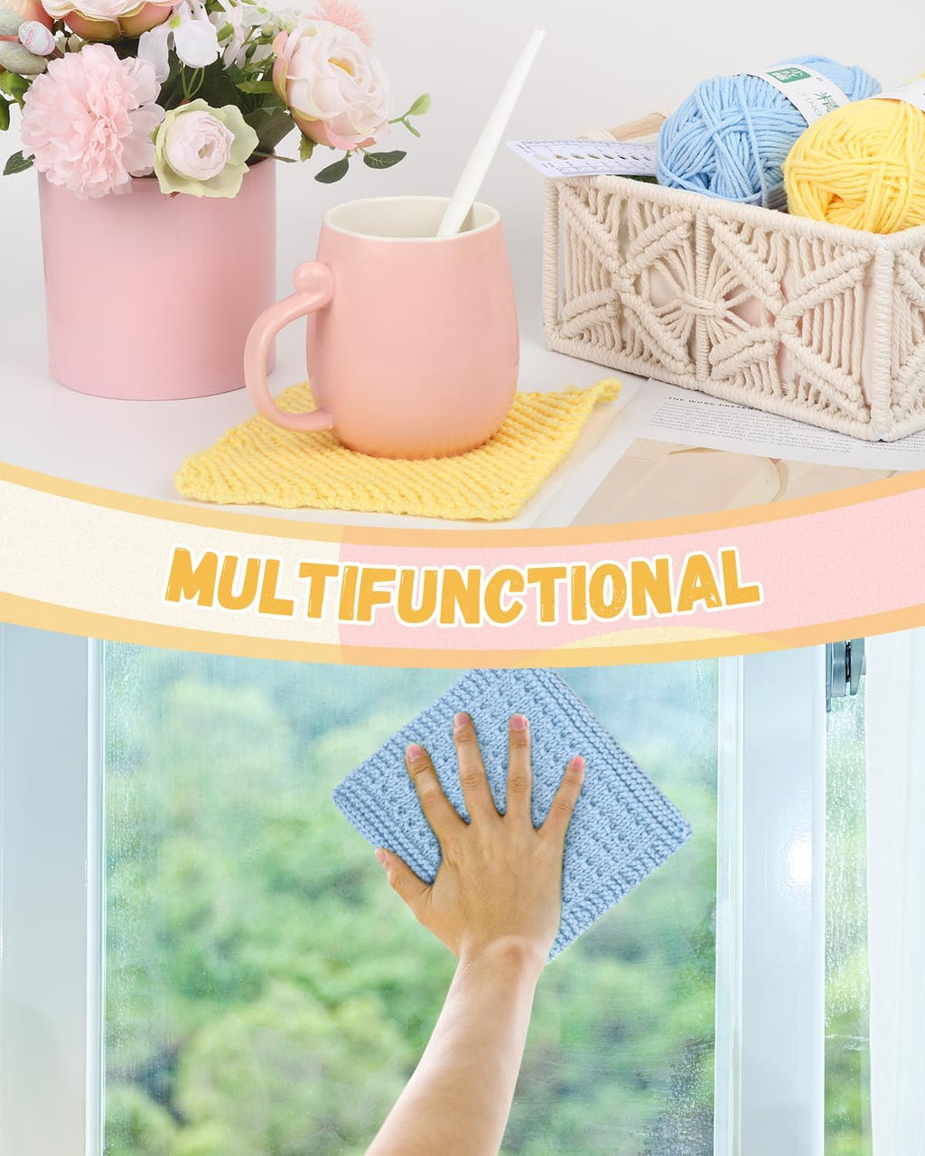 Knitting Kit for Beginners, Complete Beginner Knitting Kit Easy Knitting Set Including Knitting Needles Set Cotton