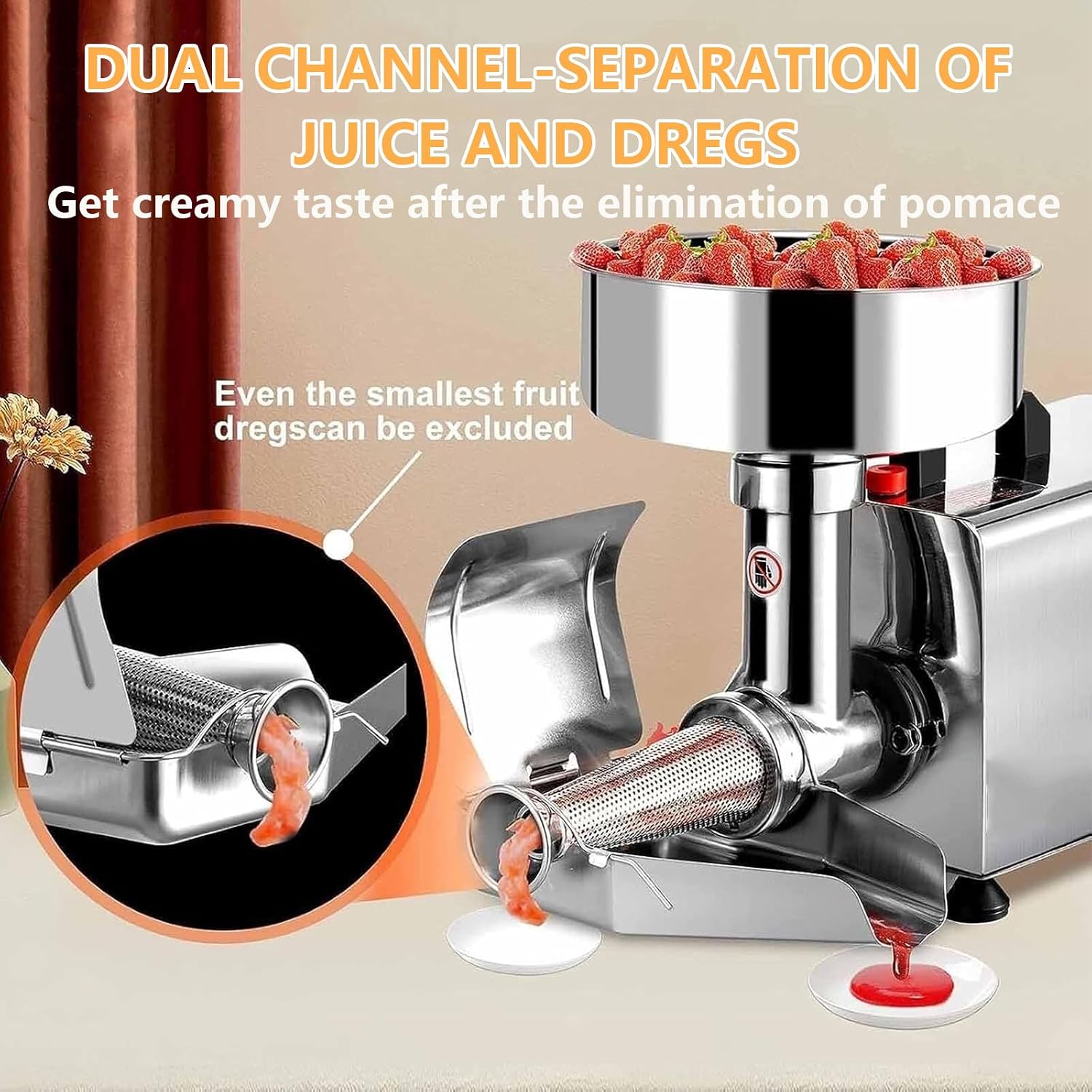 Electric Tomato Strainer Machine, 450W Tomato Sauce Maker Machine, Tomato Milling Machine Stainless Steel Tomato