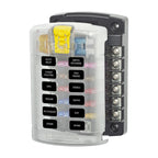 Blue Sea Systems ST Blade Fuse Block, 12 Circuits with Cover