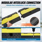VEVOR 5 Pack Rubber Cable Protector Ramp 2 Channel 12000 lbs/Axle Capacity