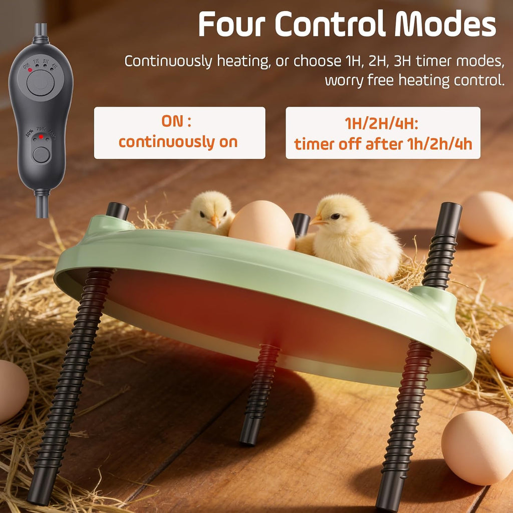 Brooder Plate for Chicks,12inch Metal Heating Plate,Perfectly Adjustable Height & Angle, 35W Chick Warmer for