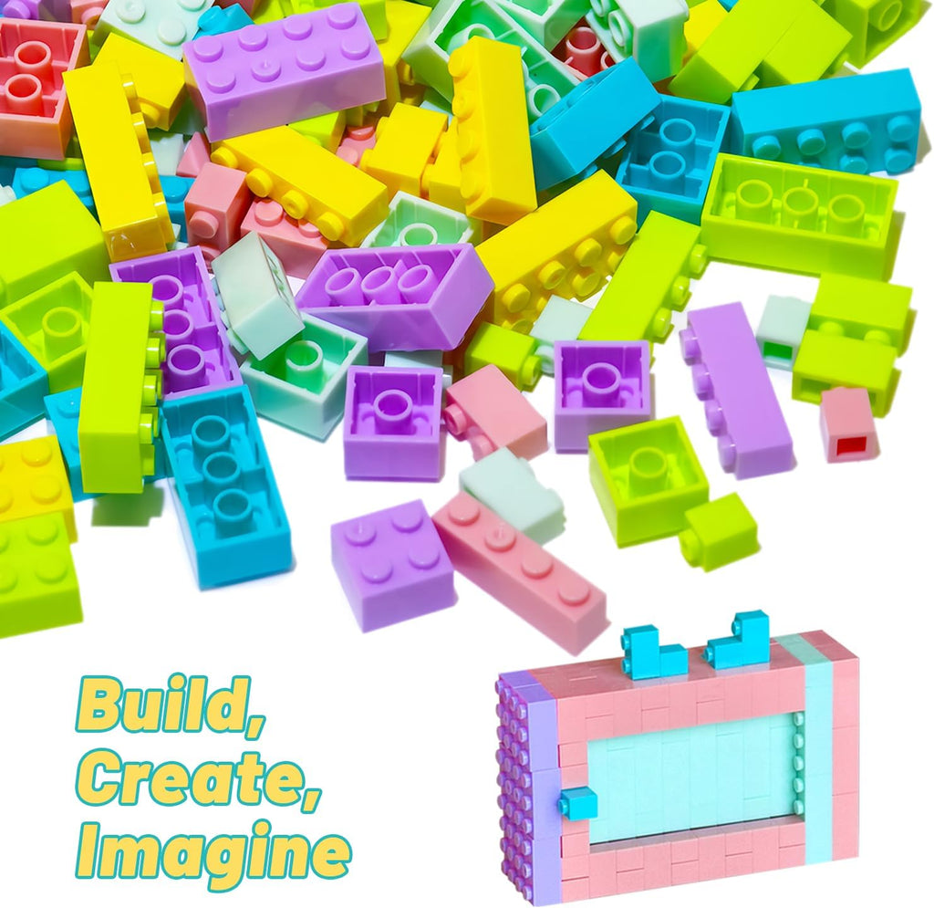 1000 Piece Bulk Building Bricks, Pastel Basic Blocks Set