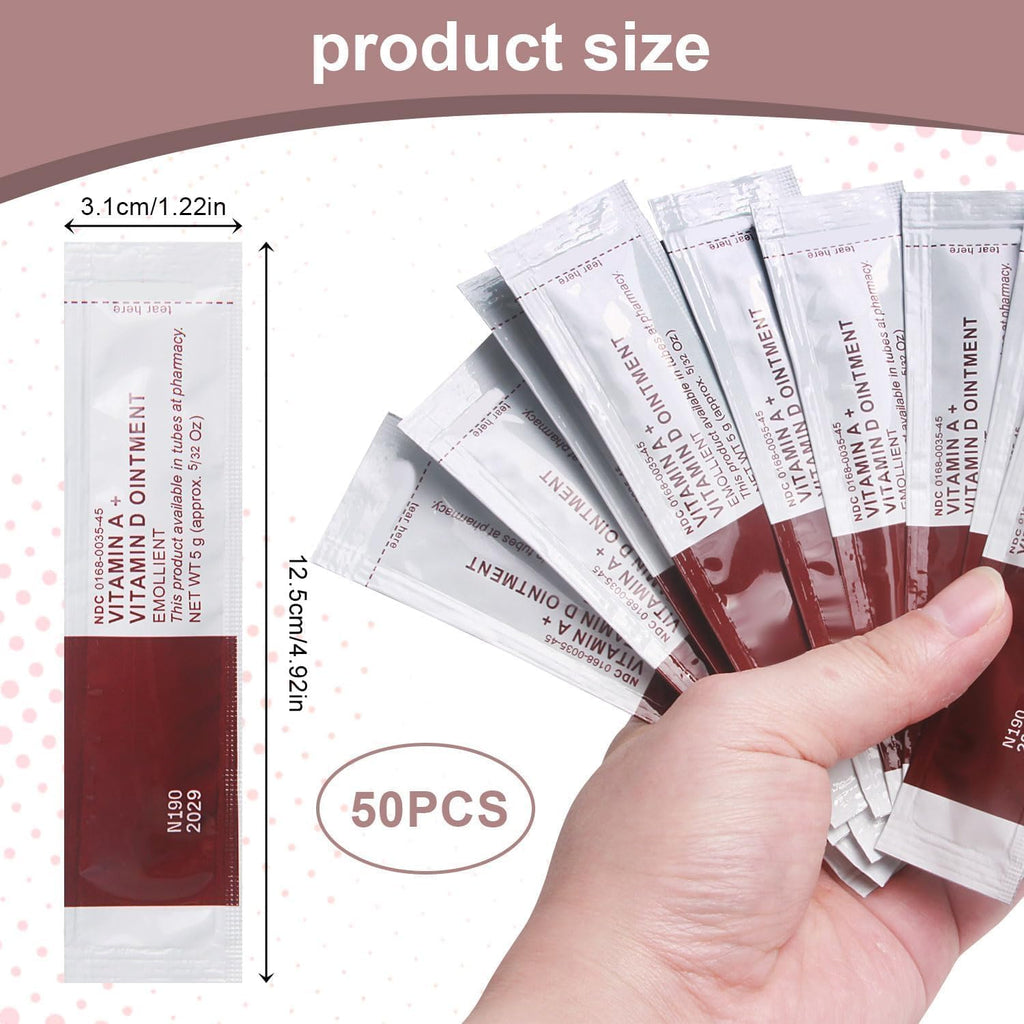 Tattoo Scar Repair Gel 50Pcs -Vitamin A&D Ointment for Tattoo Aftercare,Dry Skin & Scar Fading for Skin Moisturising