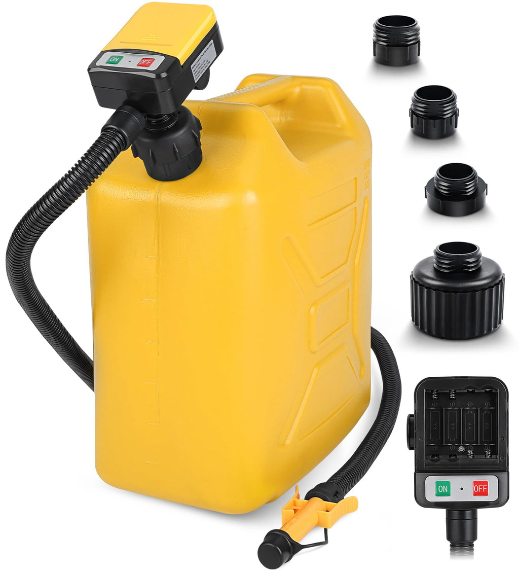 SKYJDM 3.2GPM Portable Fuel Transfer Pump with Auto-stop Sensor, Yellow
