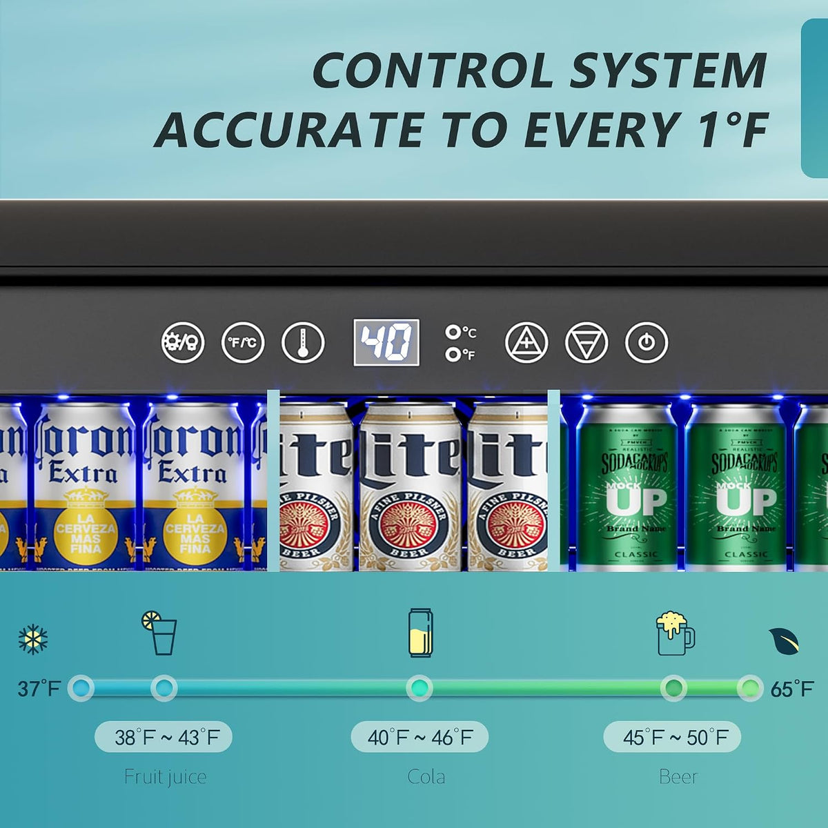 24 Inch Beverage Refrigerator, 180 Can Under Counter Refrigerator
