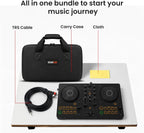 Pioneer DJ AlphaTheta DDJ-FLX2 Compact 2-Channel DJ Controller Bundle with Carrying Case, TRS Cable, and Austin
