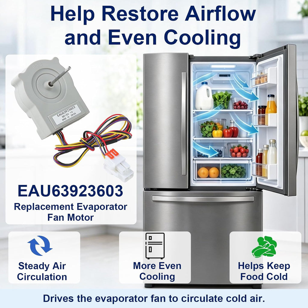 Refrigerator Evaporator Fan Motor Replacement for LG EAU63923603