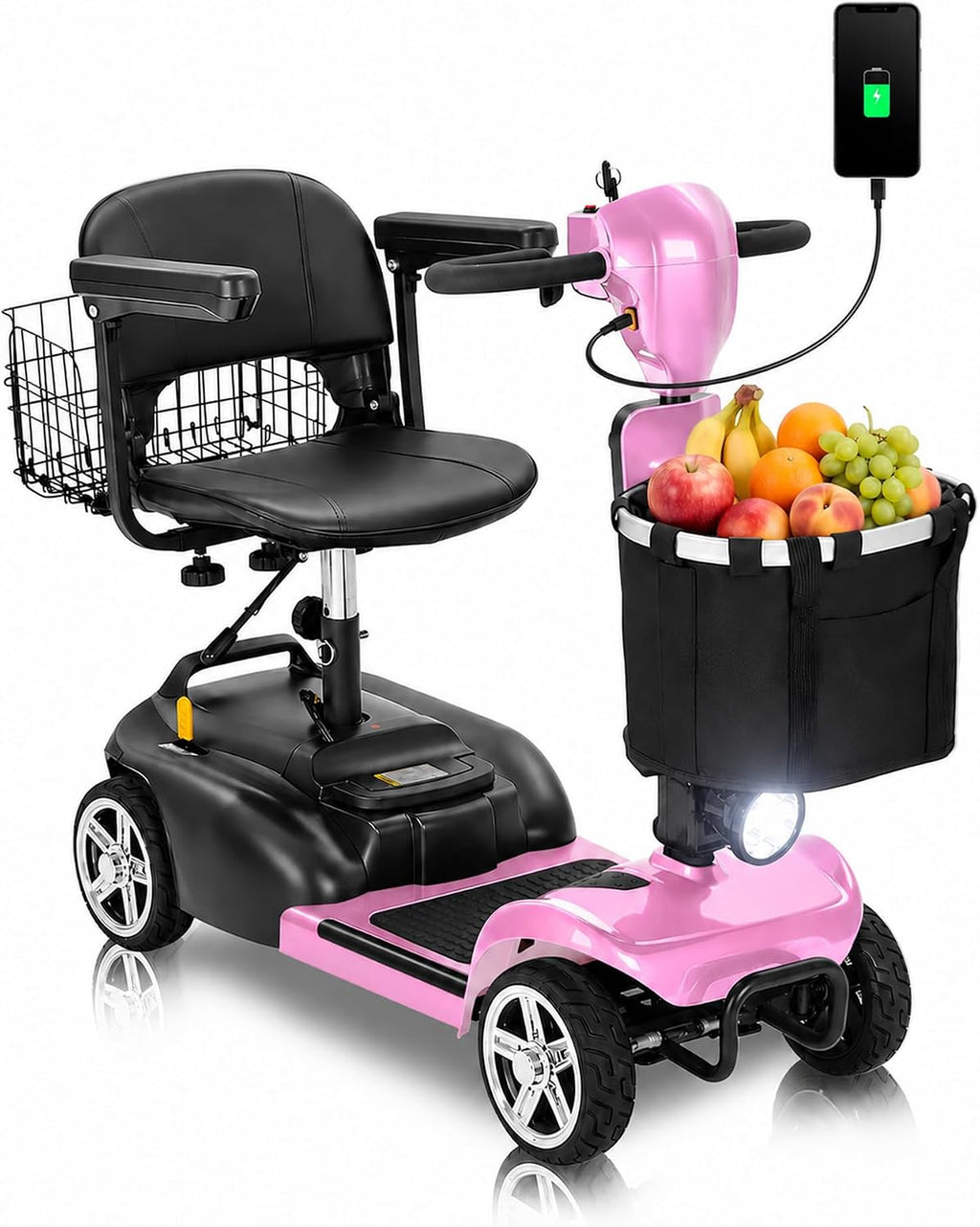 Mobility Scooter for Seniors & Adults, 4 Wheel Foldable Scooter