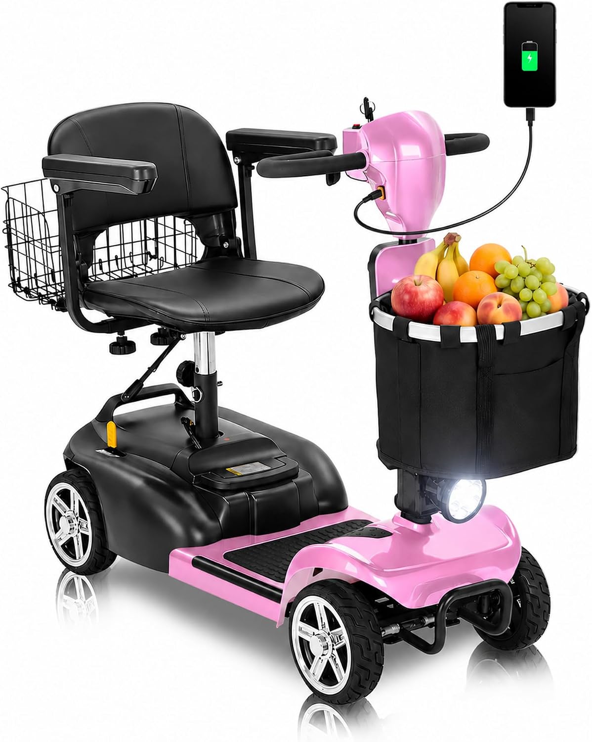 Mobility Scooter for Seniors & Adults, 4 Wheel Foldable Scooter