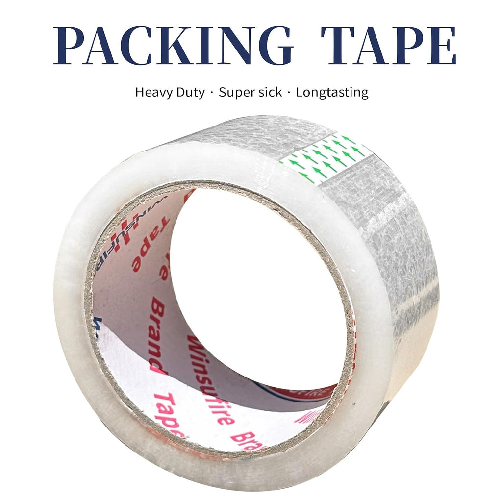 Strong Heavy Duty PackingTape for Shipping, Moving and Taping up Box, Clear Packing Tape,Total 390Y, 1.88 inch x 65