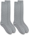 Girls' Rayon Derived from Bamboo School Uniform Ribbed Knee High Socks 2 Pair Pack
