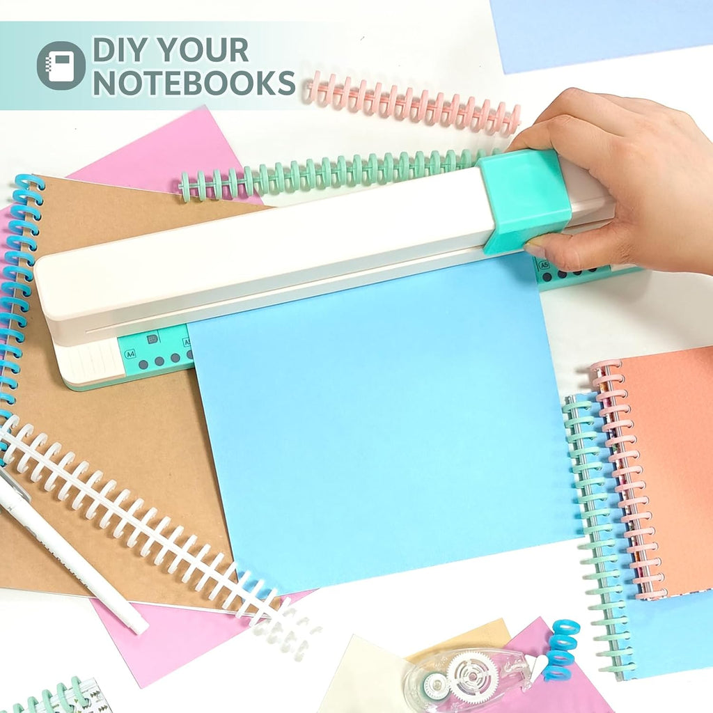 30 Hole Punch Binding Machine Heavy Duty Paper Puncher Extra Binding Spirals for Making Multiple Size Notebooks