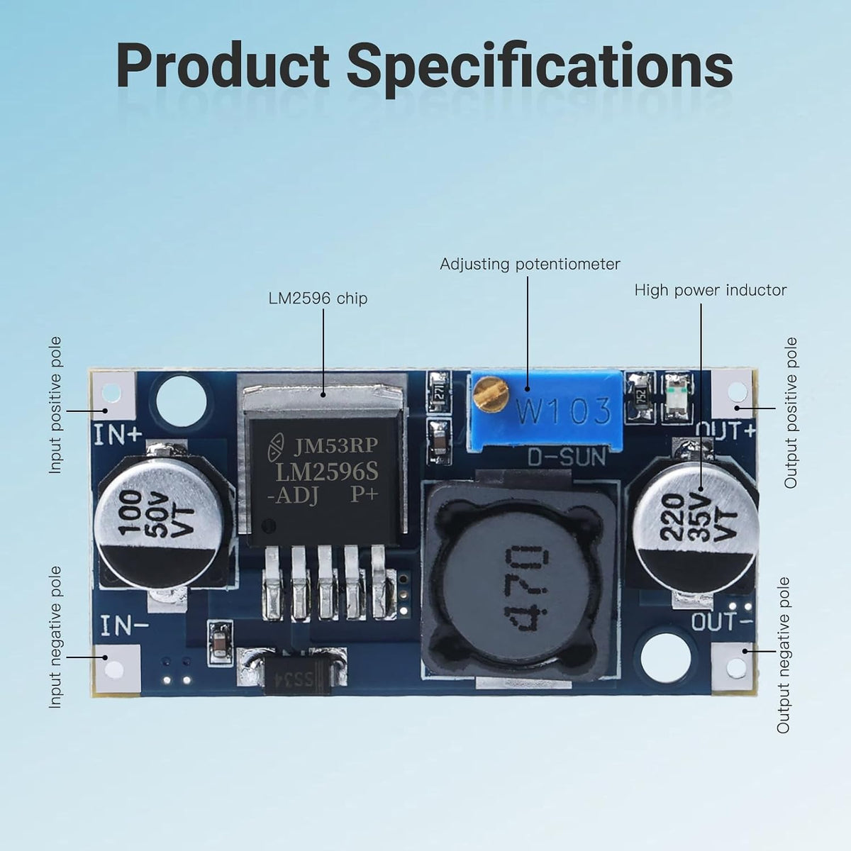 10PCS LM2596 DC-DC Buck Converter Step Down Module, 3.0-40V to 1.5-35V Adjustable Voltage Regulator Power Supply