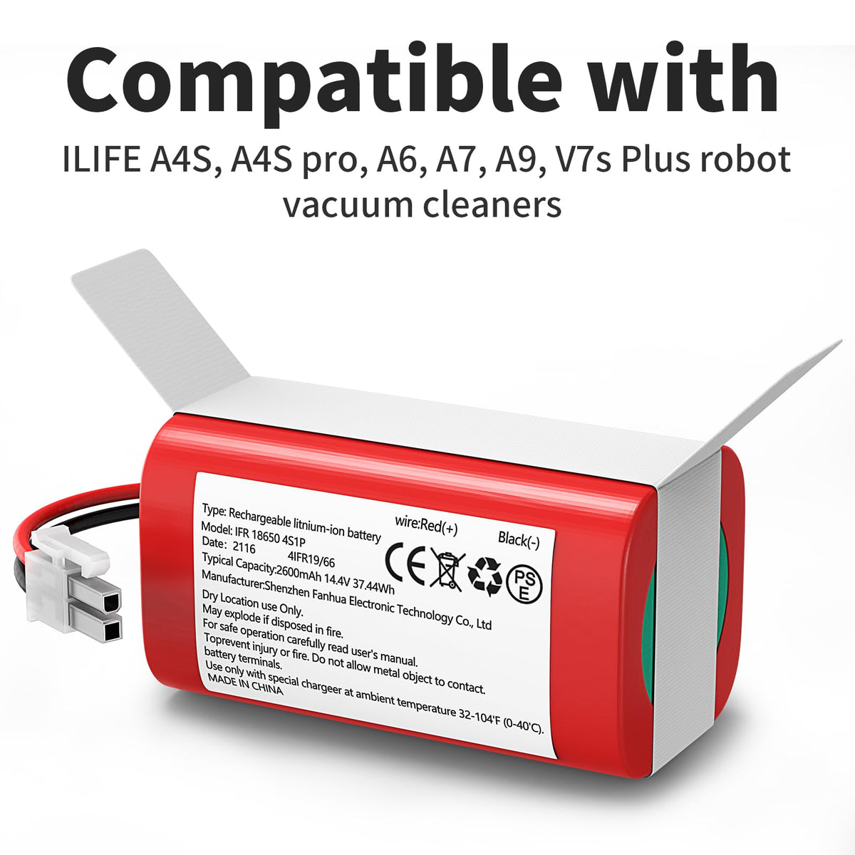 Replacement Battery for ILIFE A4 A4S A6 A9 A10 V3x V7 V7s Robotic Vacuum