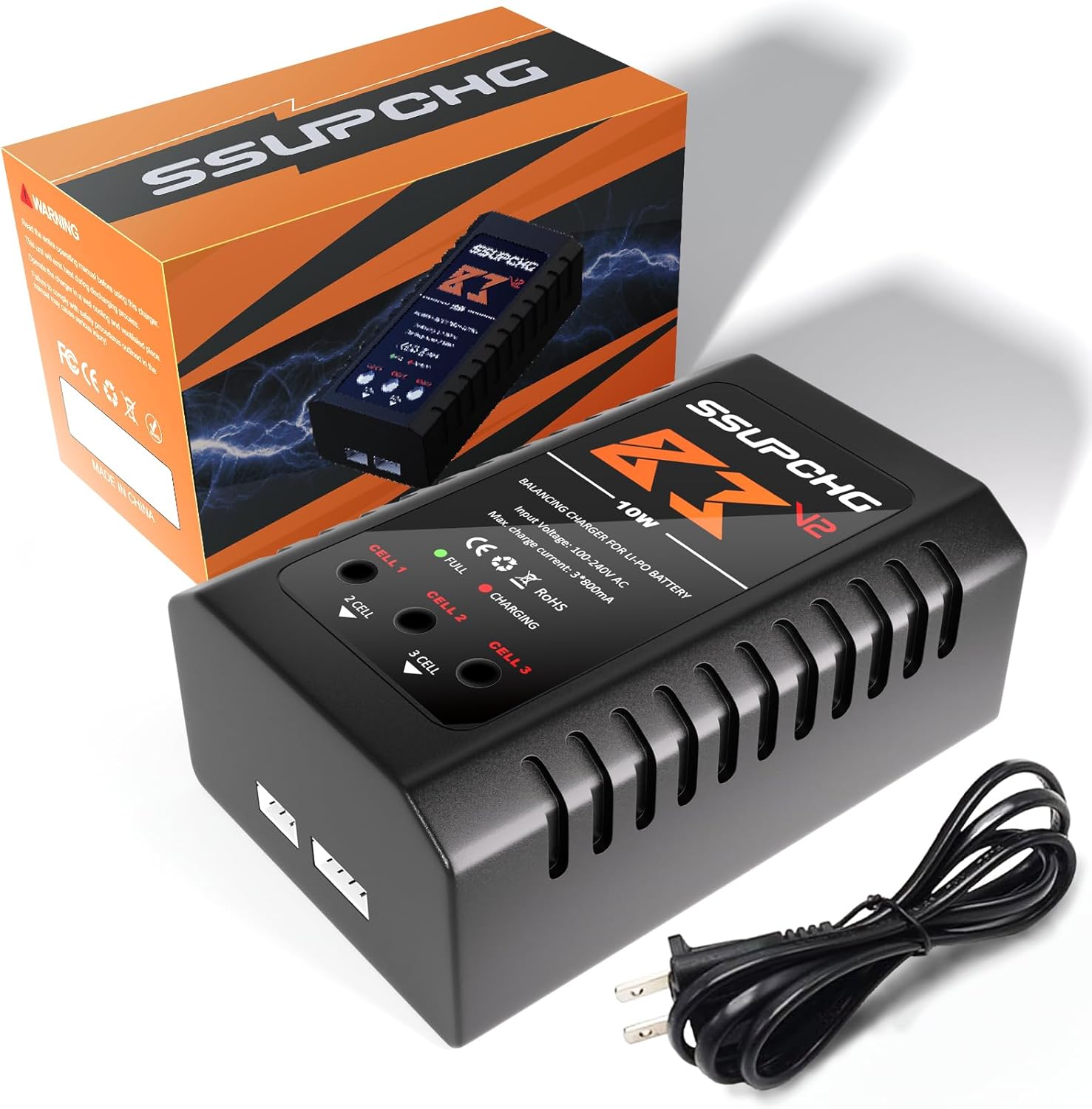 LiPo Battery Charger, Balance Charger for 2S 3S XHR Plug Battery | Smart Chip for safe balanced charging Designed for