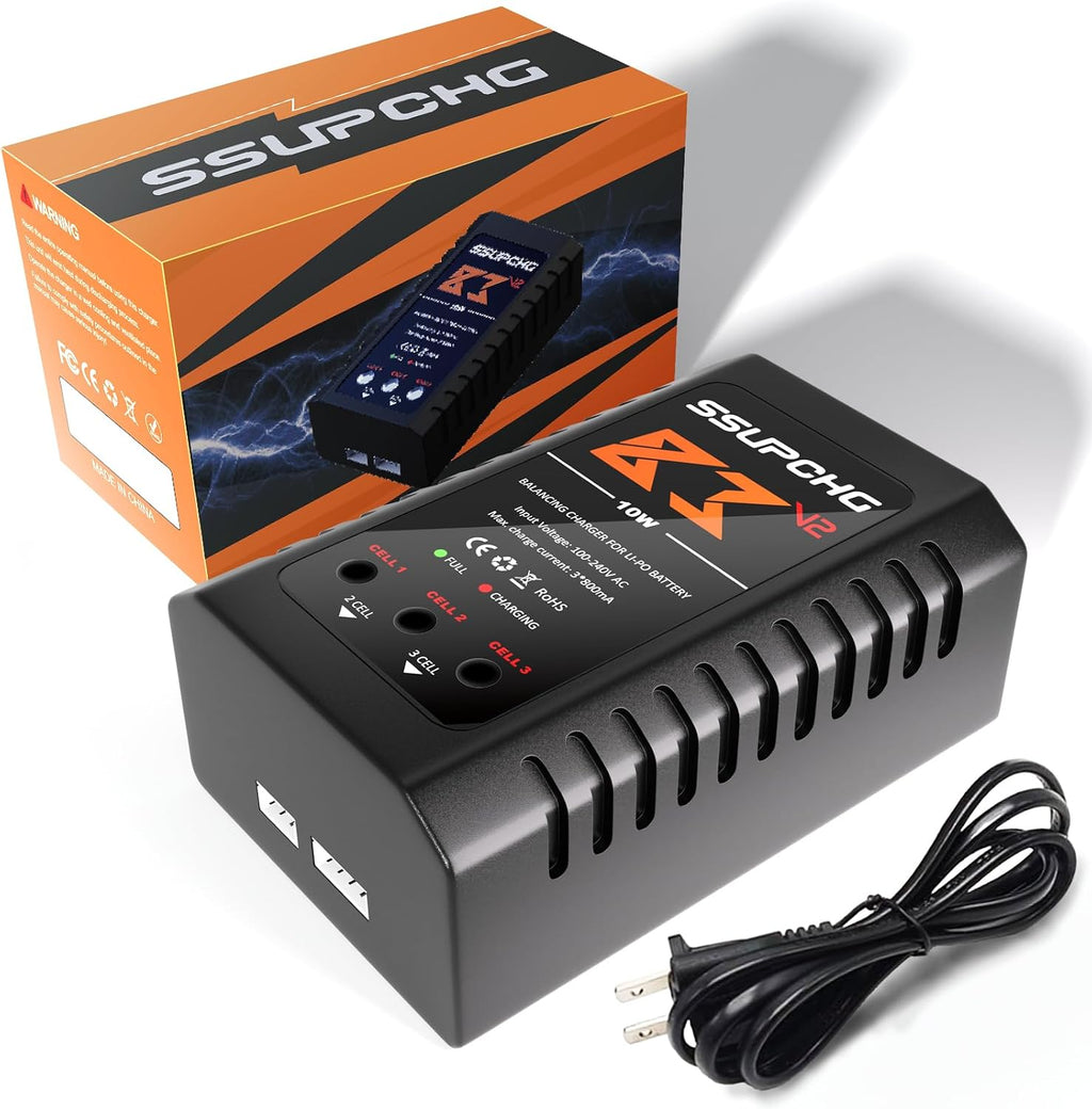 LiPo Battery Charger, Balance Charger for 2S 3S XHR Plug Battery | Smart Chip for safe balanced charging Designed for