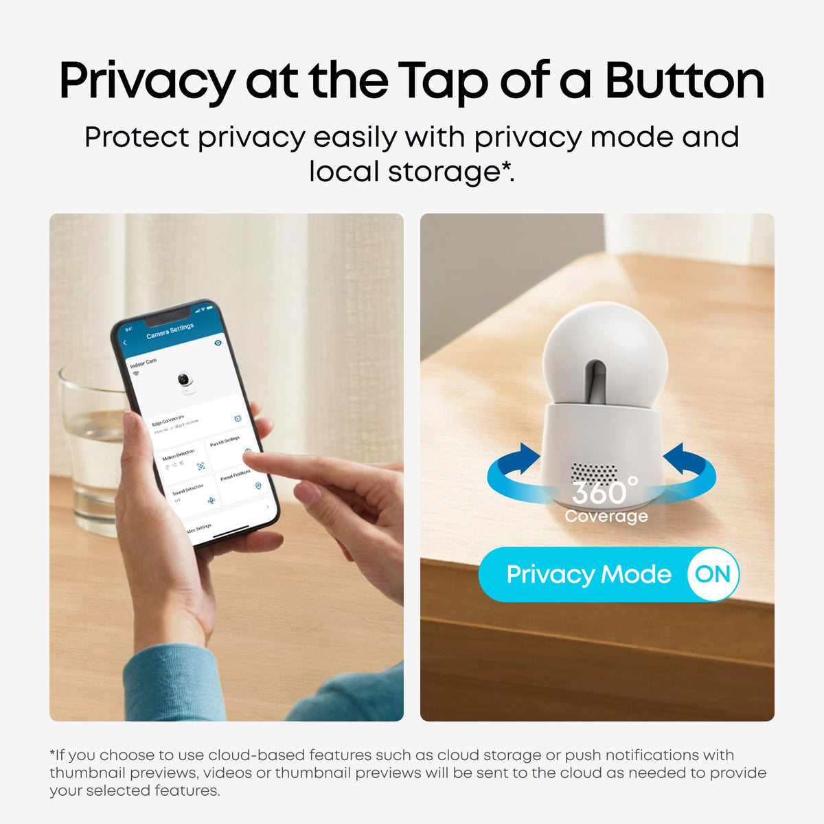 4K Indoor Camera E30, No Subscription, Work as Pet Camera